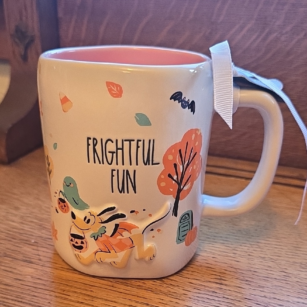 Disney Floral Mug with White Ribbon